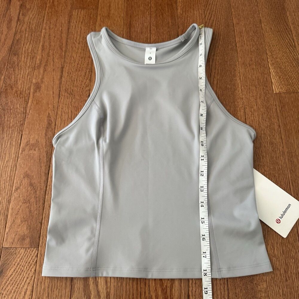 Lululemon Nulux Racerback Cropped Run Tank Women’s Size 6 Silver Lightweight NWT - Picture 7 of 9